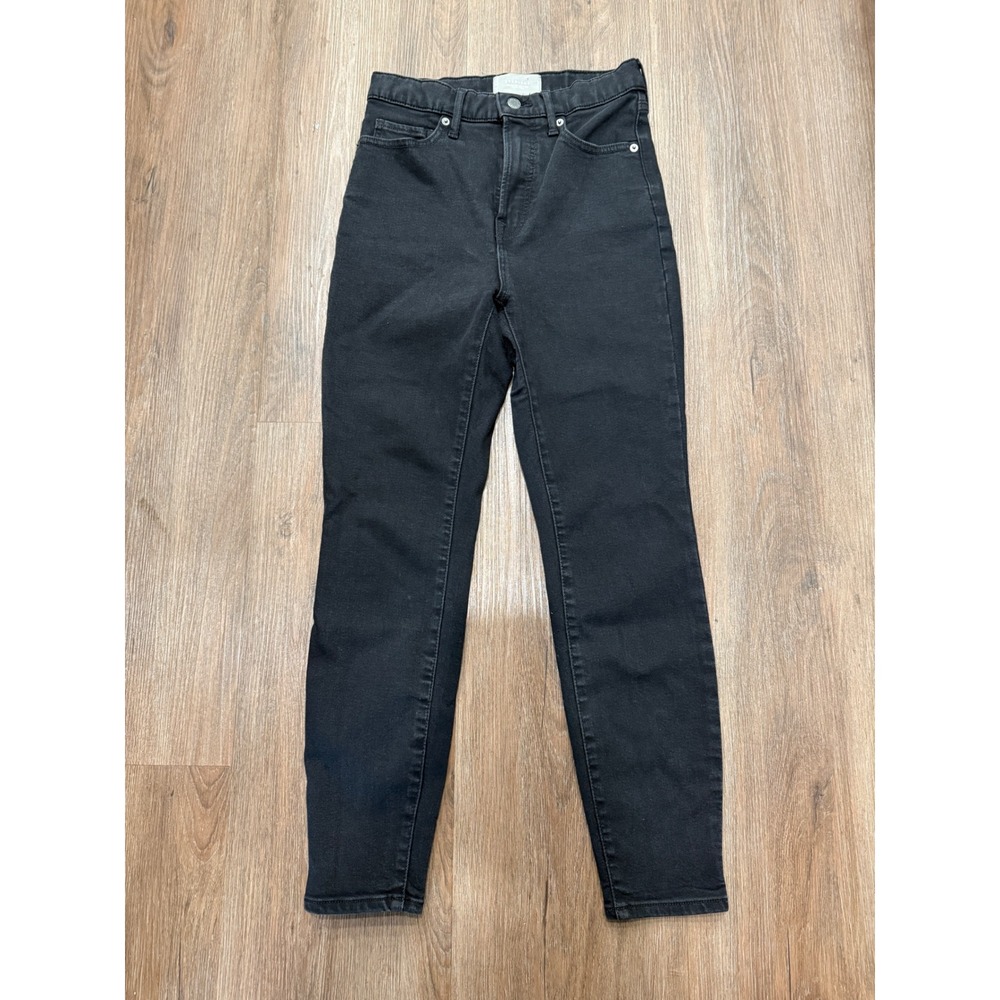 Everlane The Way High Skinny Crop Black Jeans Women's‎ Size 27 Organic Cotton